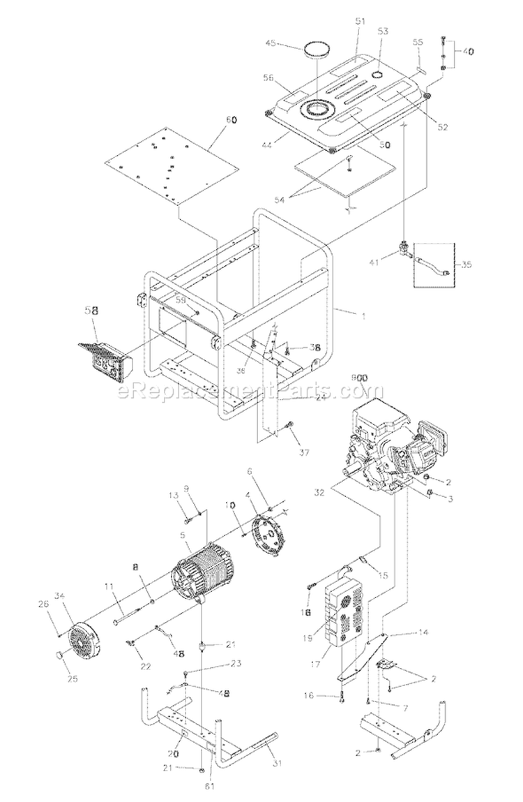 Page C Diagram and Parts List for 030333-0  Briggs and Stratton Generator